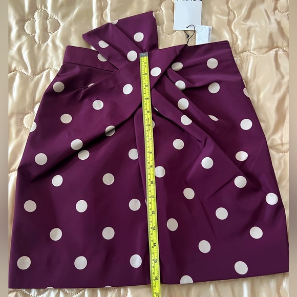 Zara Purple and White Polka Dots Miniskirt with Bow Embellishment - Picture 6 of 11